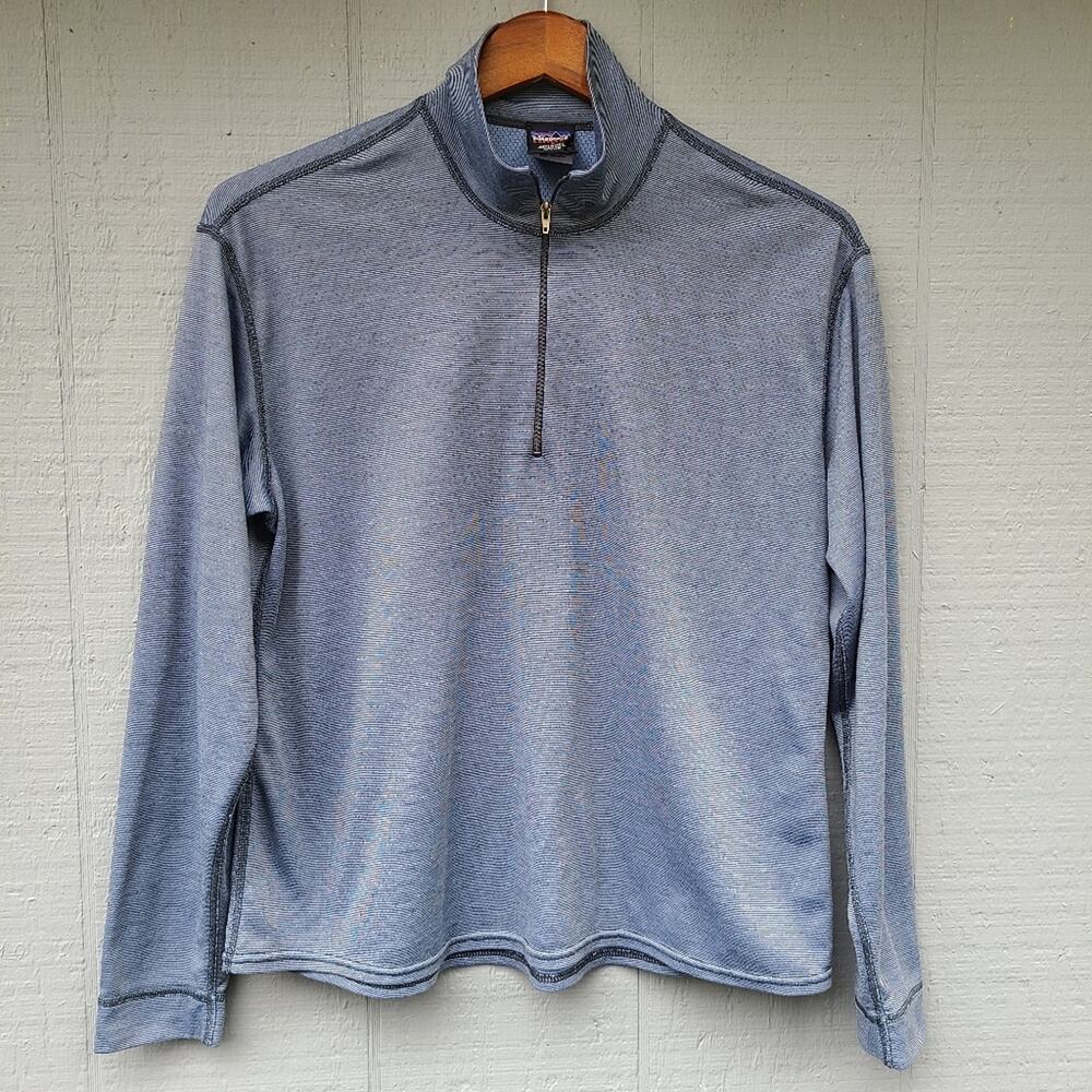 Patagonia Capilene Base Layer Zip Up Sweater Large Blue